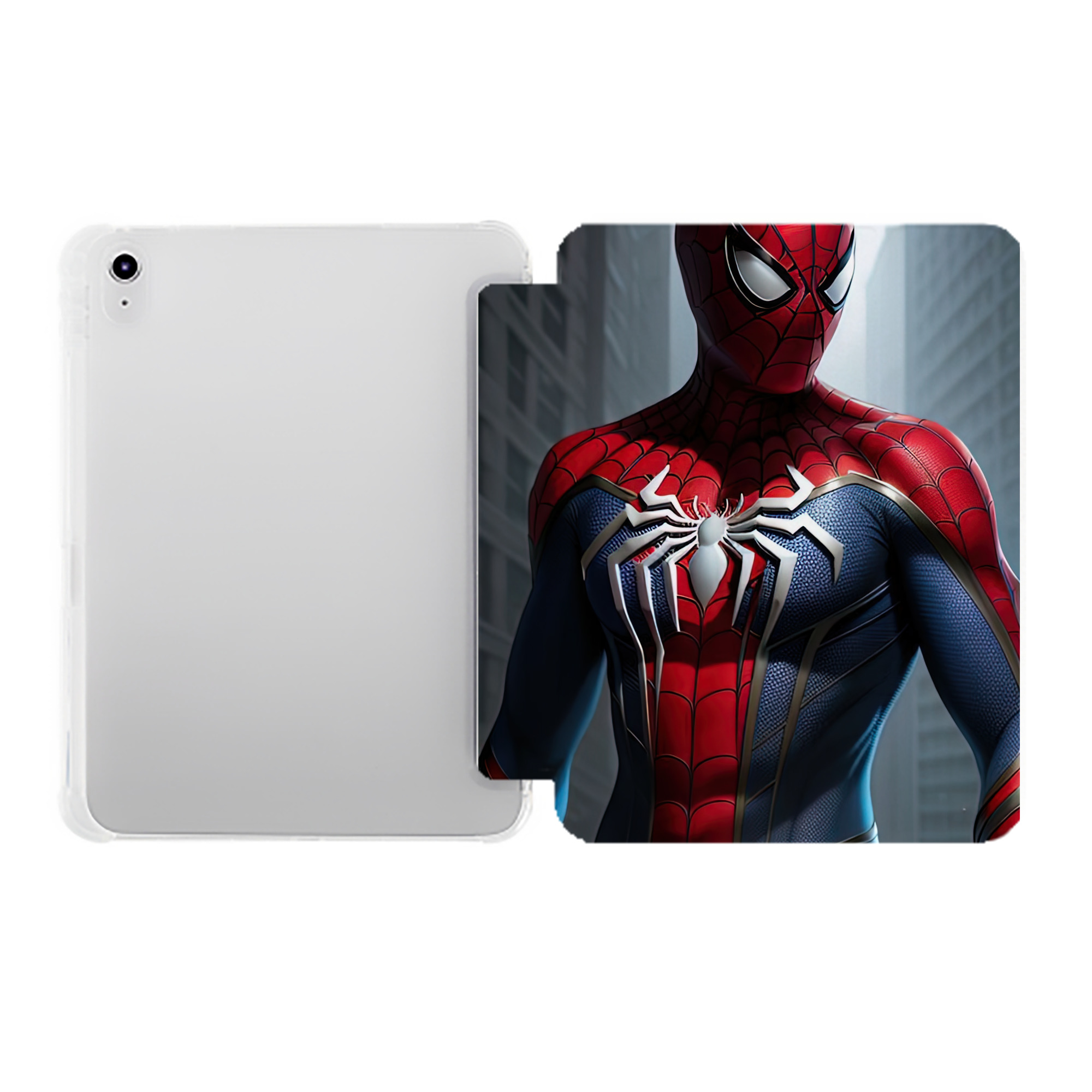 （画像用） Spider Man スパイダーマン IPad ケース ペン収納付き 三つ折りスタンド PUレザー×シリコン 対応機種9.5/10.5/10.9インチ